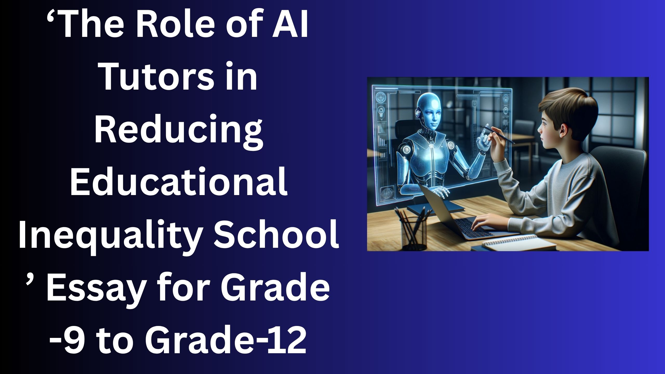 Read more about the article The Role of AI Tutors in Reducing Educational Inequality School  Essay/ paragraph for Grade 8 9 10 12 in 500 words | The Role of AI Tutors in Reducing Educational Inequality School  Essay/ paragraph for Class 6 7 8 9 10  in 500 words