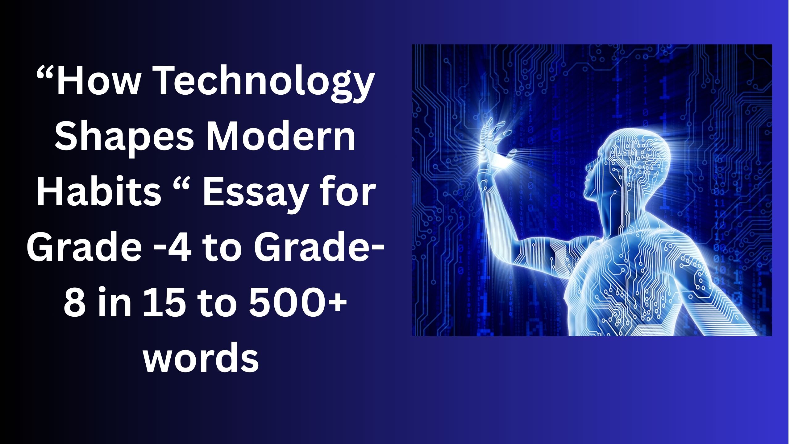 Read more about the article How Technology Shapes Modern Habits – Essay for Class 4-12 Students in Simple English
