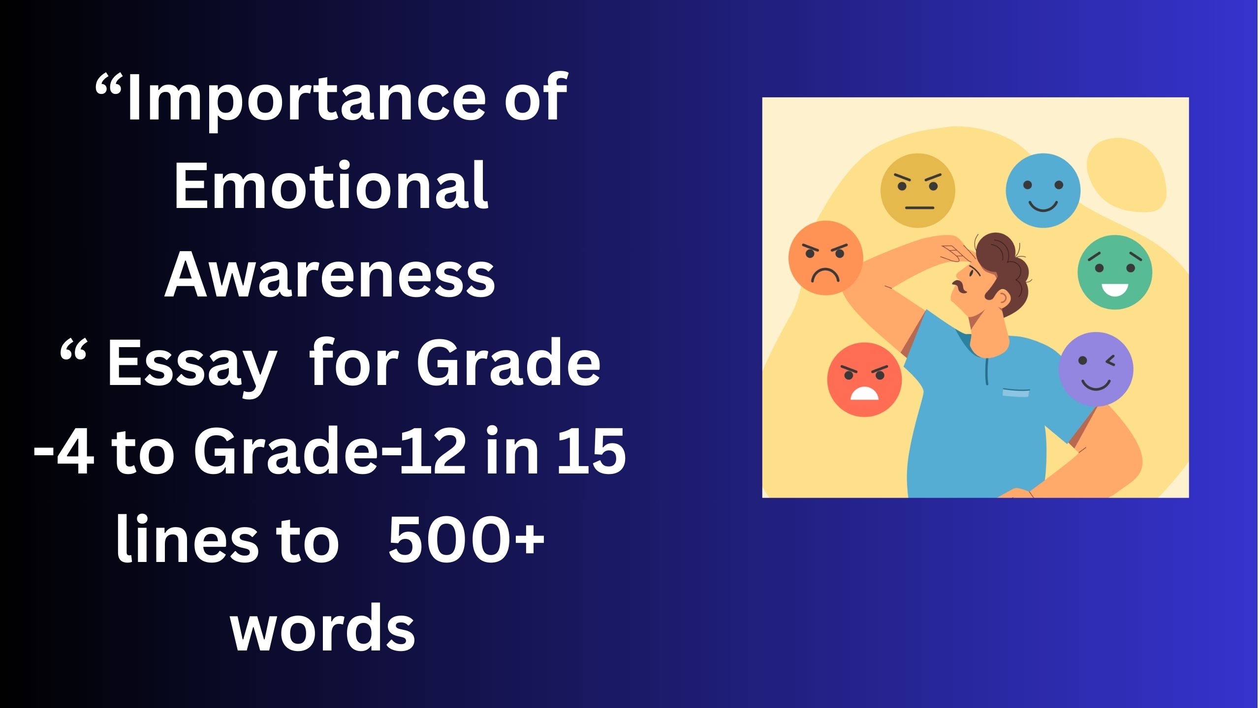 Read more about the article Essay on Importance of Emotional Awareness for Class 4-12 Students in Simple English