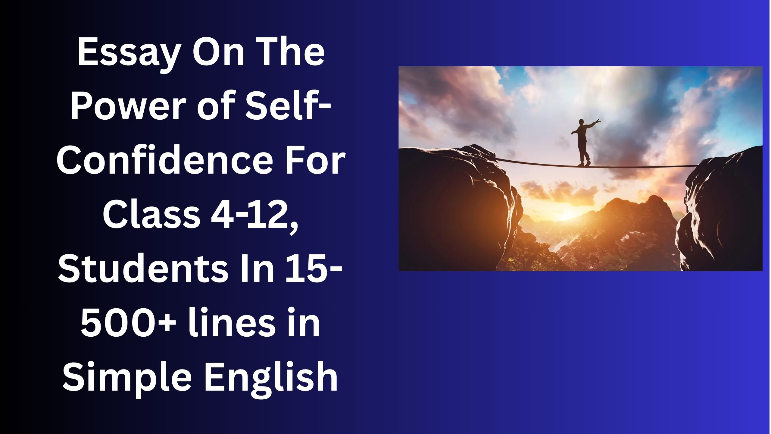 Read more about the article Essay On The Power of Self-Confidence For Class 4-12 Students In Simple English